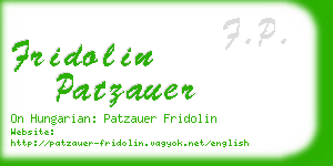 fridolin patzauer business card
